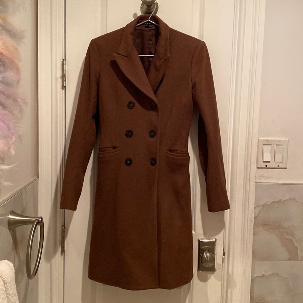 Theory Petite Brown Peacoat